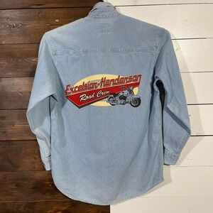 Vintage‎ 90s Biker Denim Button Up